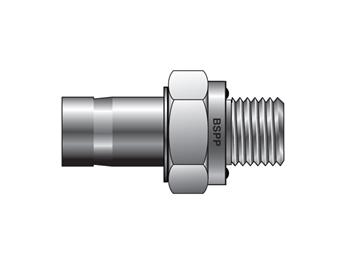 M10MA1/2R-ED-316 Instrumentation Tube Fitting - Straight BSPP Tube End Male Adapter with ED Seal for use with Metric Tubing M10MA1/2R-ED-316 A-LOK Metric Tube BSPP Tube End Male Adapter with ED Seal - M MA R-ED